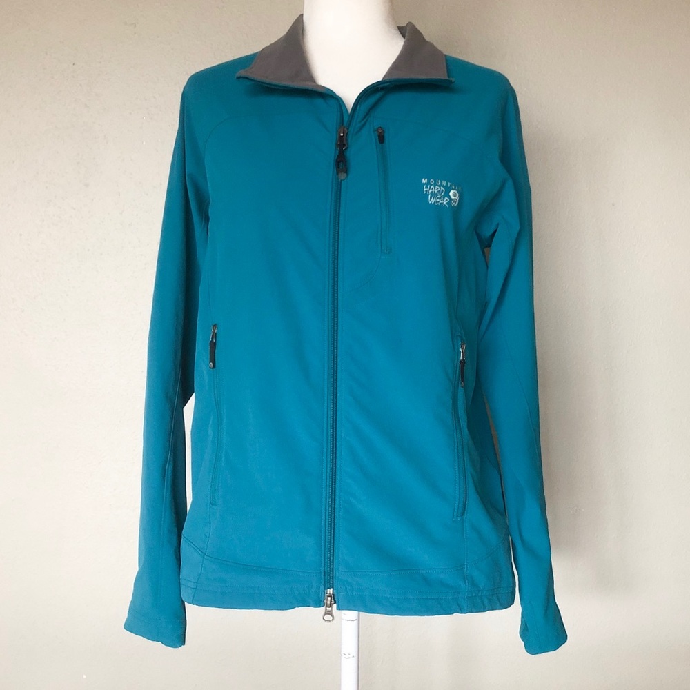 Mountain Hardware: teal soft shell jacket